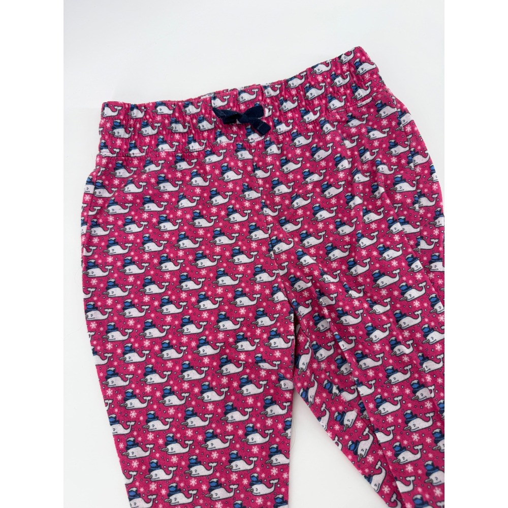 Vineyard‎ Vines Girls Pink Holiday Whale Snowflake Pajama Pants XS 5-6 Lounge